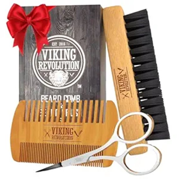 Viking Revolution Beard Comb & Brush Set for Men
