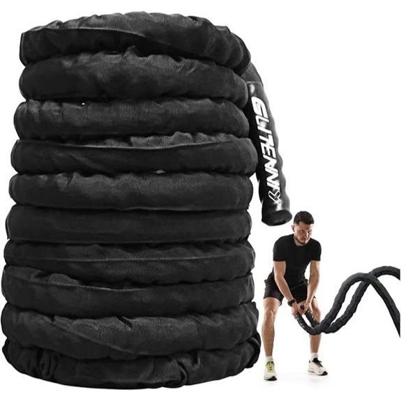 Black 1-Inch Battle Ropes for Home Gym Training