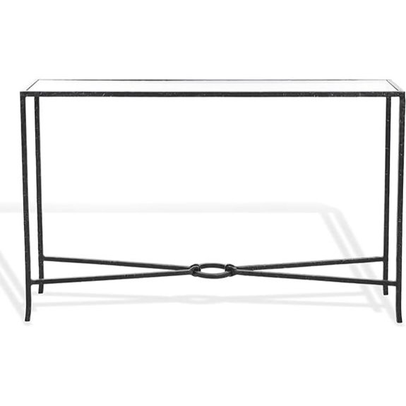 SAFAVIEH Tauri Black Metal Glass Console Table