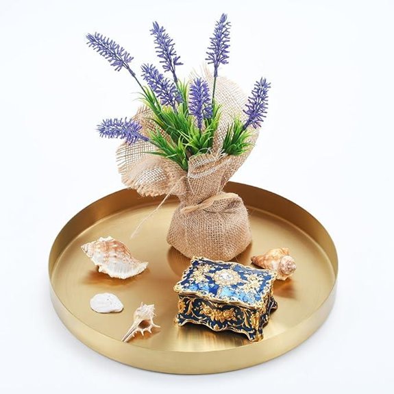 Round Brass Gold Serving Tray (12 inches)