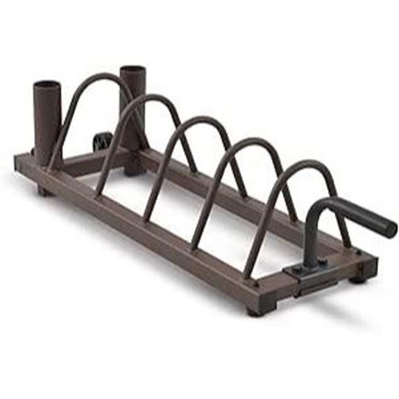 Steelbody Plate & Bar Rack with Wheels Brown