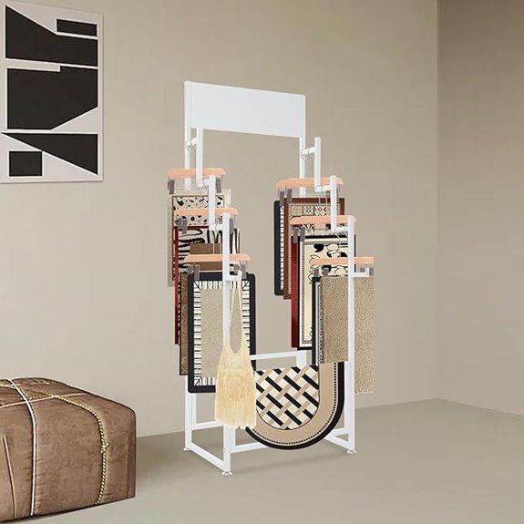 Sample Carpets Rug Display Stand White Floor Organizer