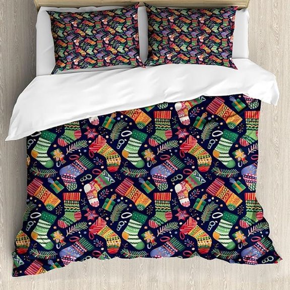 Ambesonne Christmas Duvet Cover Set 3 Pieces