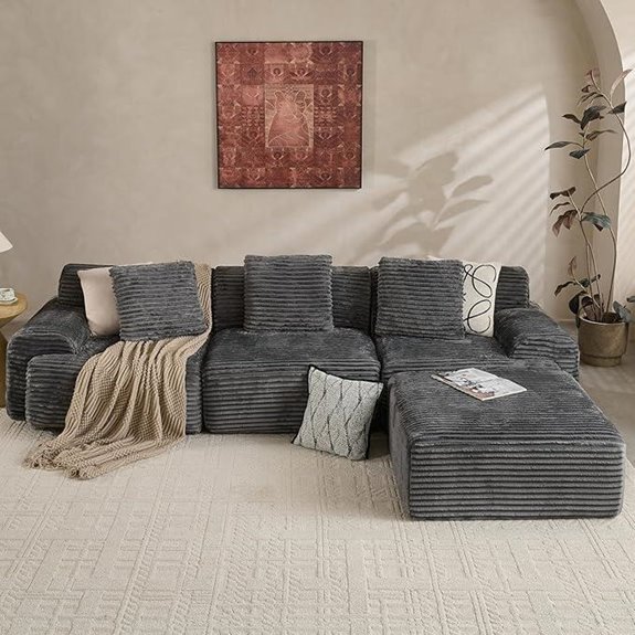 VK·LIVING 113 Cloud Sectional Couch with Wide Arms