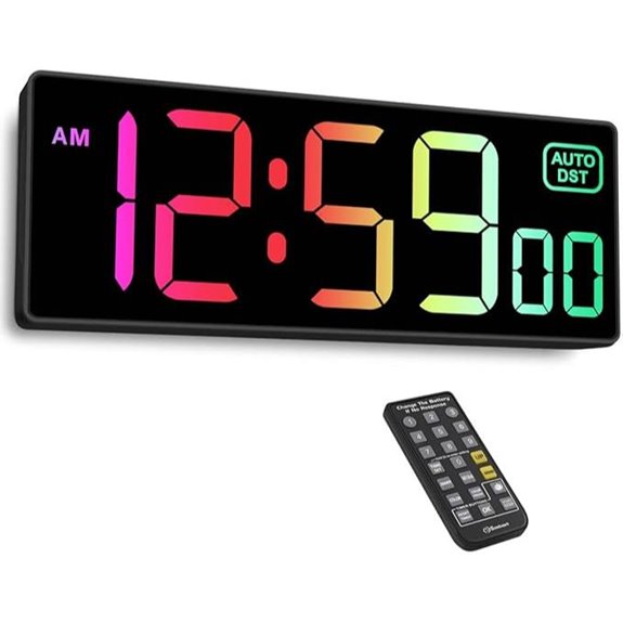 Soobest Digital Wall Clock with RGB Colors and Timer