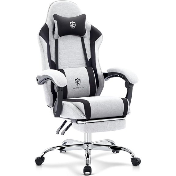 Gaming Chair with Footrest and Massage Support