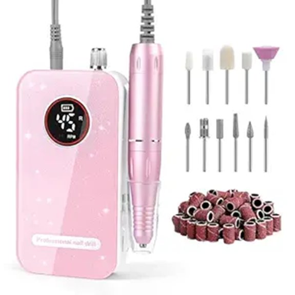 Professional Nail Drill Kit with 11 Bits and Sanding Bands