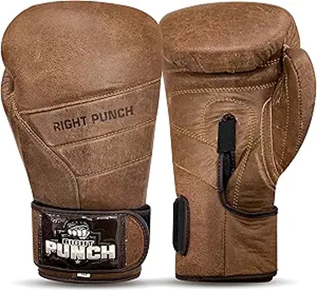Rightpunch Cowhide Leather Boxing Gloves for Training