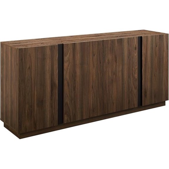 Walker Edison Liss 4-Door Sideboard 70 Inch Dark Walnut