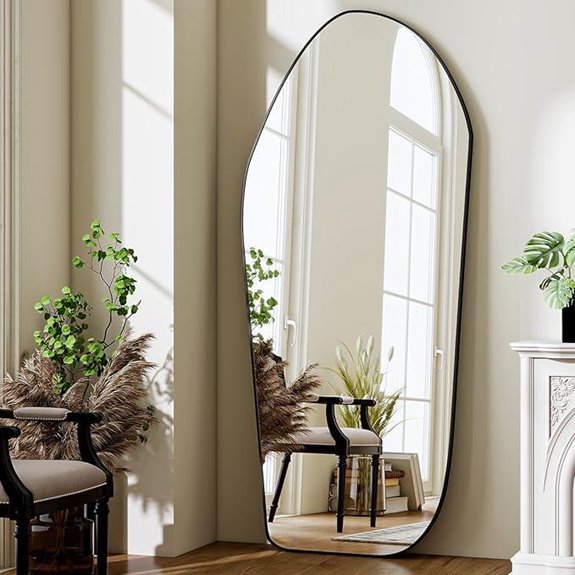 BEAUTYPEAK Full Length Diamond Shape Floor Mirror