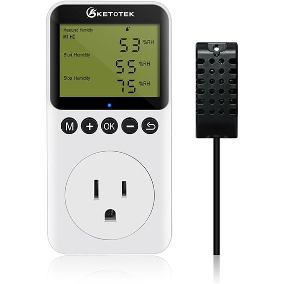 KETOTEK Digital Humidity Controller Outlet with Sensor