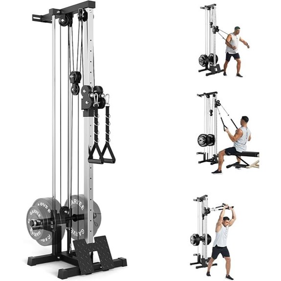 Dual Pulley Cable Crossover Machine with Accessories