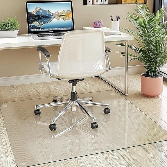 Tempered Glass Chair Mat for Carpets and Hardwood
