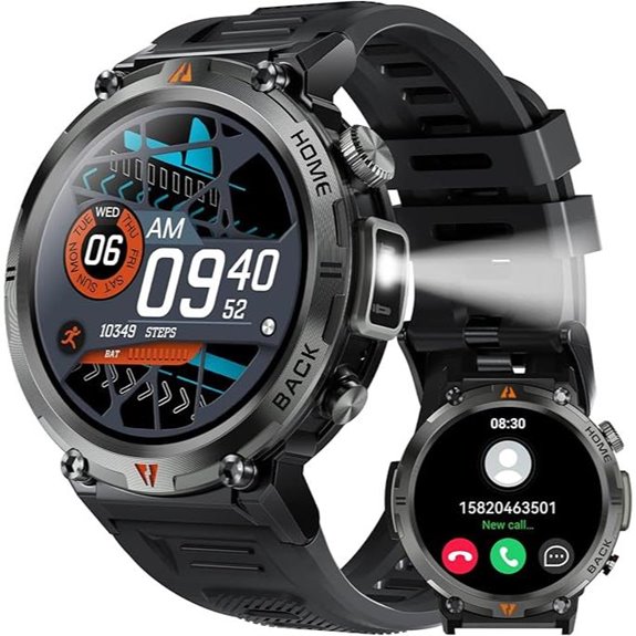 Military Smart Watch for Men with Fitness Tracker