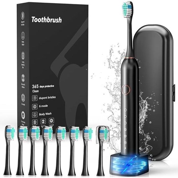 Electric Sonic Toothbrush with 8 Heads & Travel Case