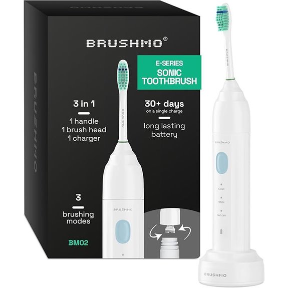 Brushmo e-Series Sonic Electric Toothbrush with 3 Modes