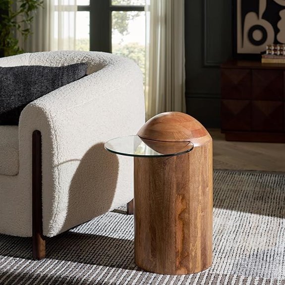 SAFAVIEH Cuban Accent Table with Glass Top