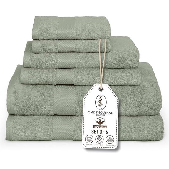 Luxury Sage Green Cotton Towel Set (6-Piece)