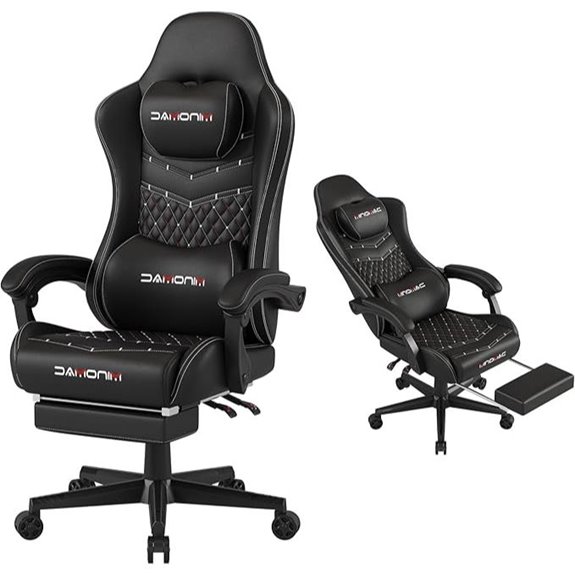 Gaming Chair with Ergonomic Backrest and Footrest