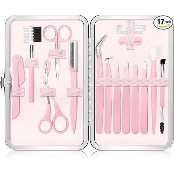 Eyebrow & Facial Hair Kit with Tweezers and Tools