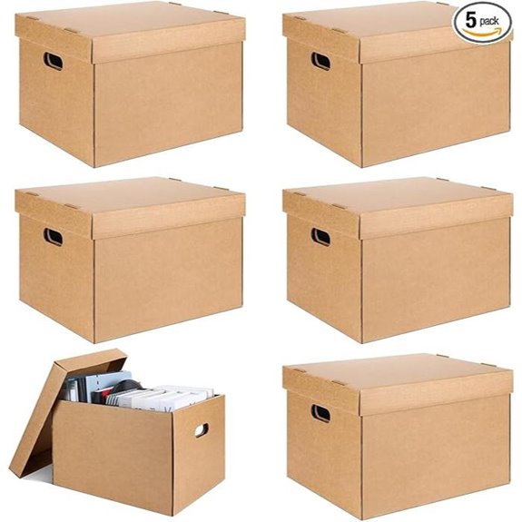 5 Pcs Acid-Free Archival Storage Cartons Set