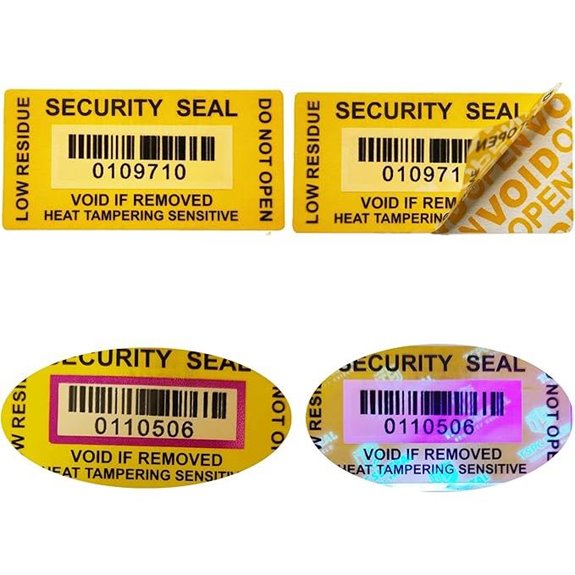 100pcs Fluorescent Tamper-Evident Stickers with Serial Numbers