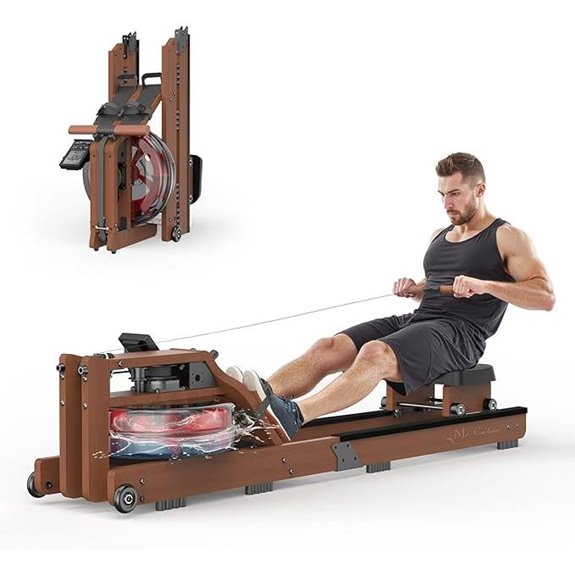 Foldable Water Rower Machine with Monitor & Bluetooth