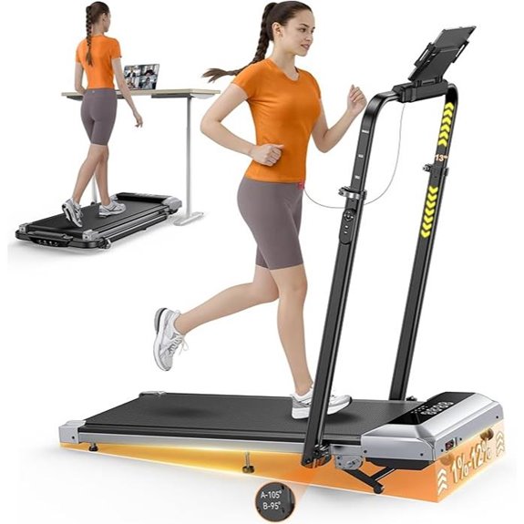 Foldable Walking Pad Treadmill with Incline and App