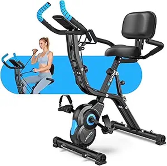 Foldable Indoor Exercise Bike with Resistance & Monitor