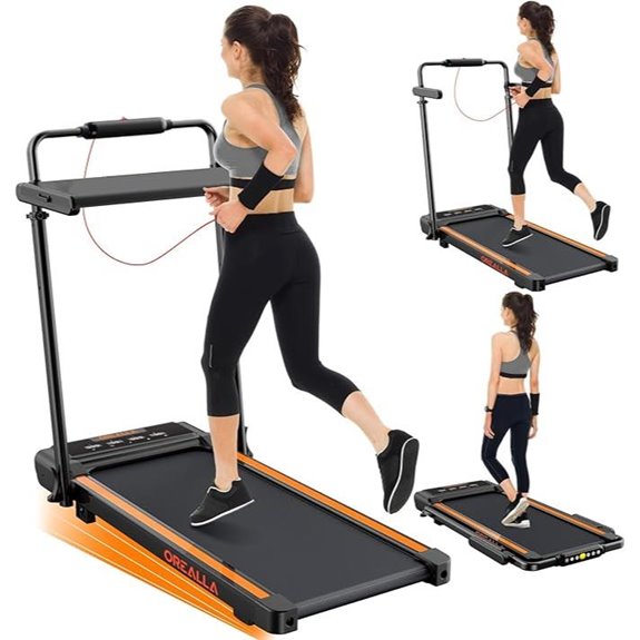 Foldable Walking Pad Treadmill with Incline & Desk Workspace