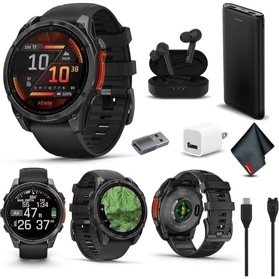 Garmin Fenix 8 Multisport GPS Smartwatch Bundle