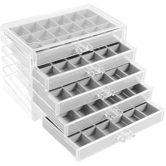 90-Grids Rock Display Case for Gemstones and Crystals