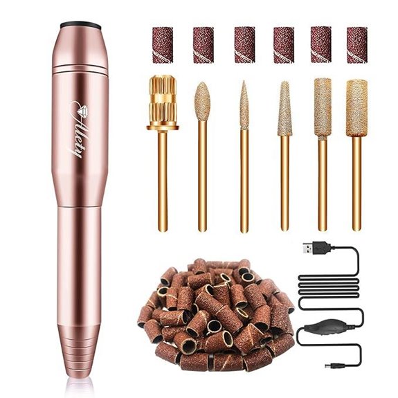 Electric Nail Drill Kit with Gold Bits