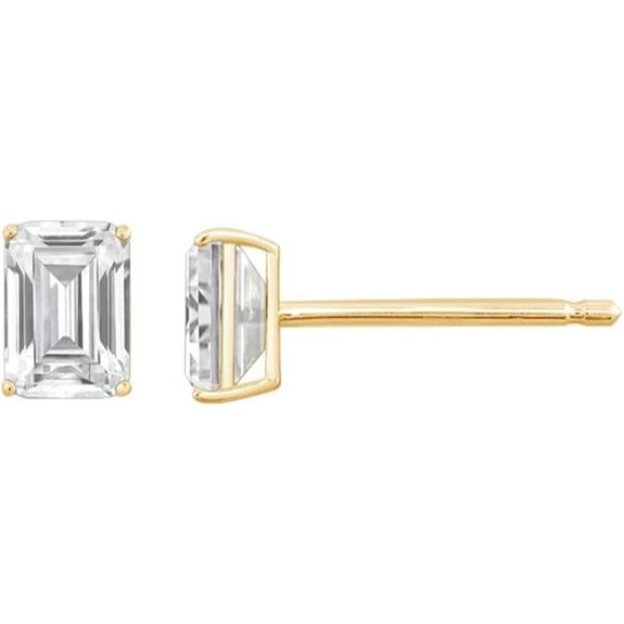 DIAMONBLISS 10K/14K Gold Emerald Stud Earrings