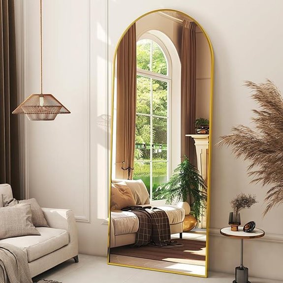 Full Length Gold Mirror with Aluminum Frame