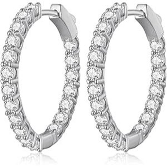 Gold 14K Plated Cubic Zirconia Hoop Earrings
