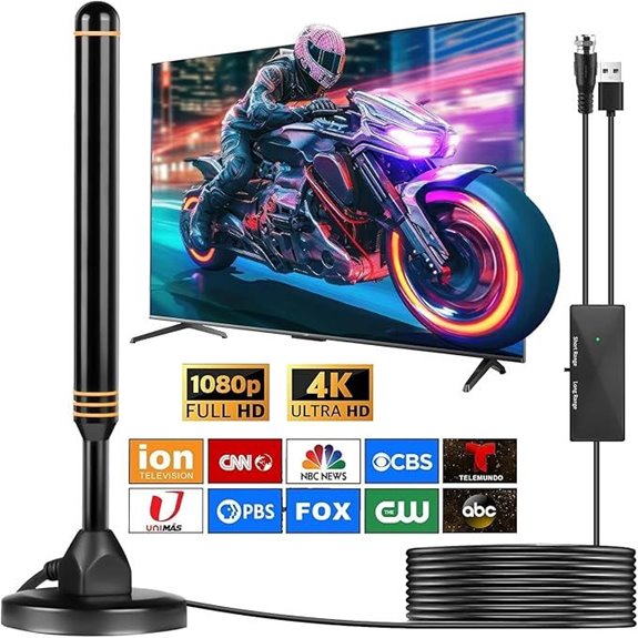 Indoor HD Digital TV Antenna with Amplifier