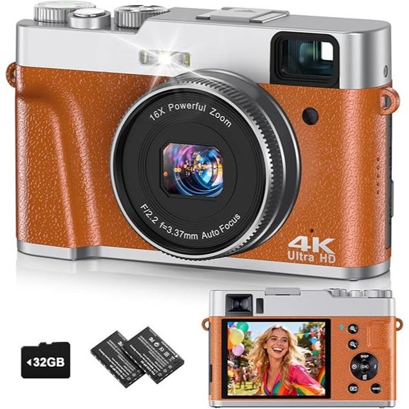 4K Digital Camera with 48MP Autofocus and Zoom