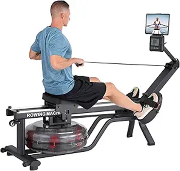 GarveeHome Water Rowing Machine with Digital Monitor