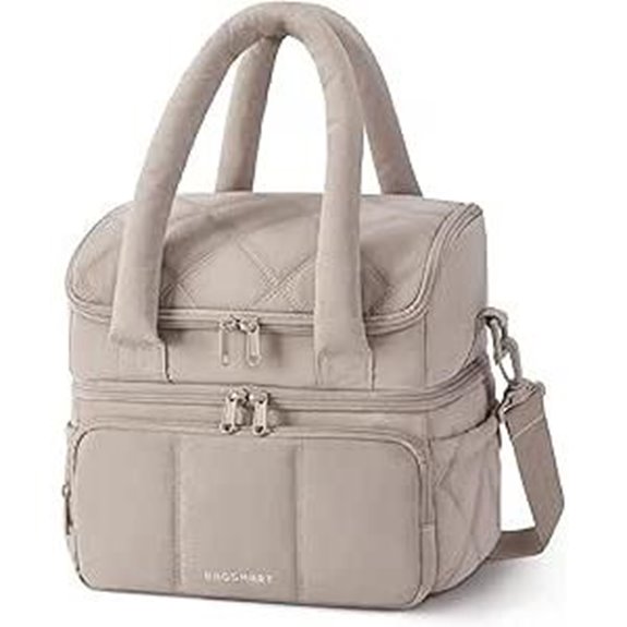 BAGSMART Insulated Double Deck Lunch Bag for Women