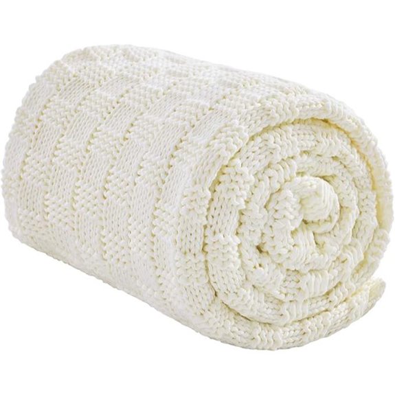 Knitted Weighted Blanket for Adults 12lbs Ivory