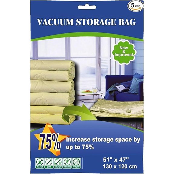 5 Pack Jumbo Vacuum Storage Bags for Bedding
