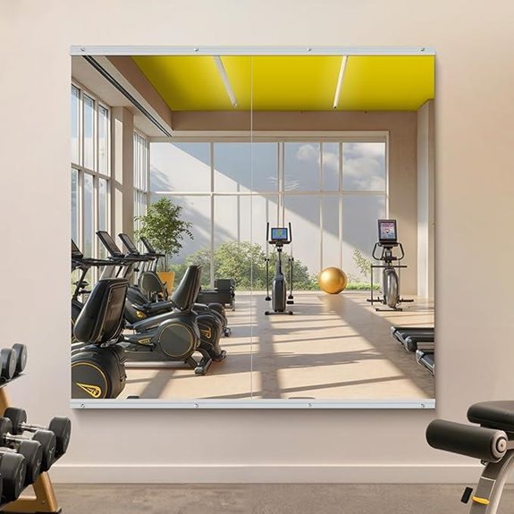 Home Gym Mirror Set 48x24 Inch Frameless Tempered