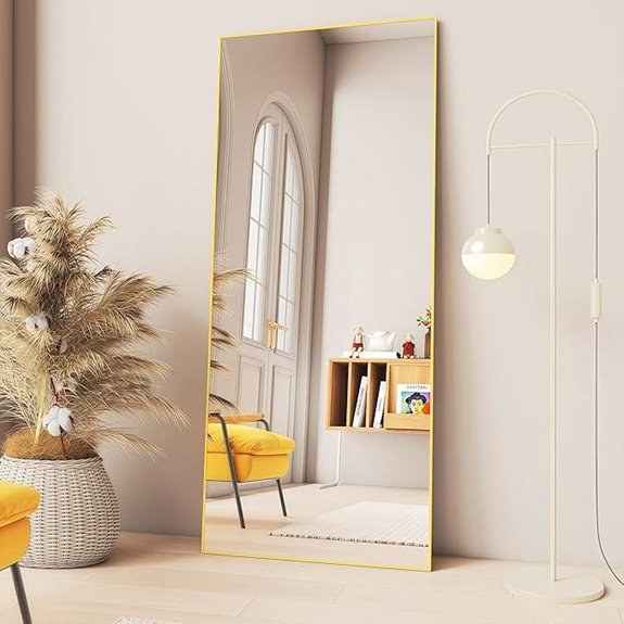 Oversized 71 x 32 Gold Full Length Mirror