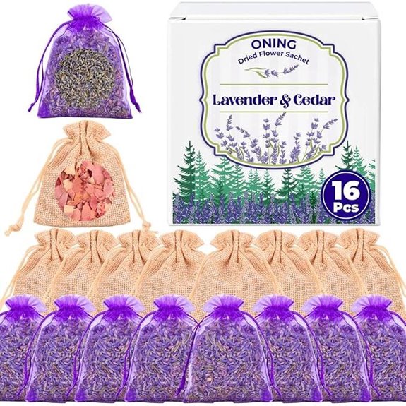 16 Pack Lavender & Cedar Sachet Bags Set