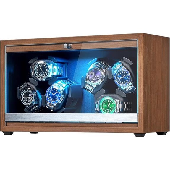 ANWBROAD Watch Winder 6 with LED and Quiet Motor