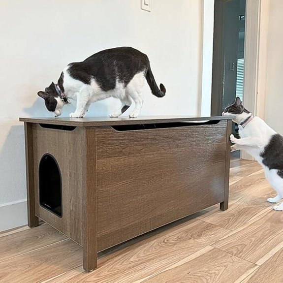 Parker Designer Cat Litter Box Enclosure Light Brown