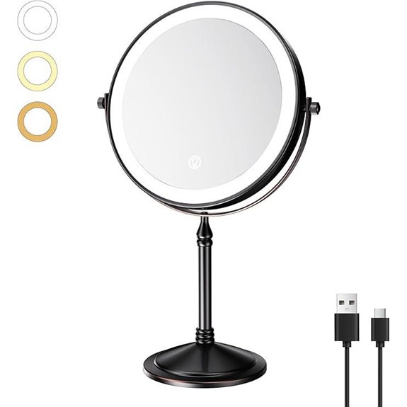 Nicesail Rechargeable Lighted Makeup Mirror with Magnification