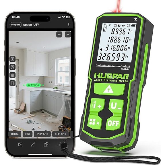 Huepar 330Ft Digital Laser Distance Measure with Bluetooth