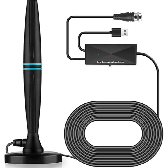 Indoor TV Antenna with Signal Booster (320 Miles)